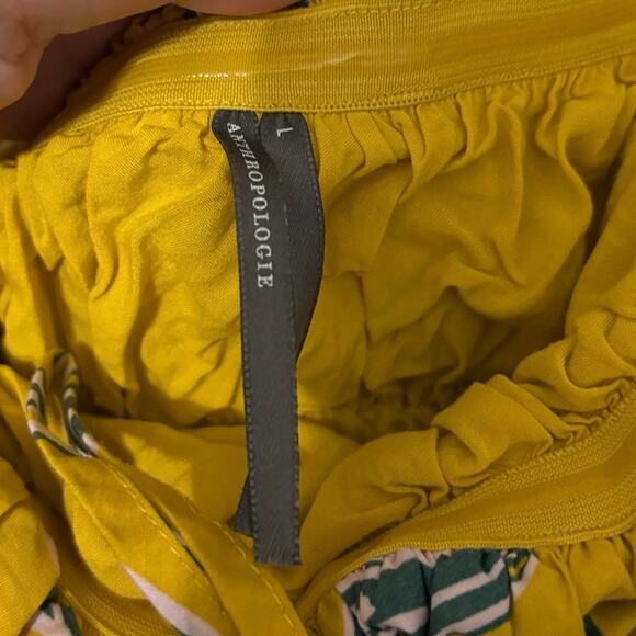 Anthropologie 100% Cotton Yellow Floral Somerset Strapless Maxi Dress Size Large - Picture 5 of 8